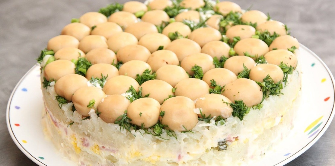 Грибная поляна салат рецепт с фото с шампиньонами и курицей